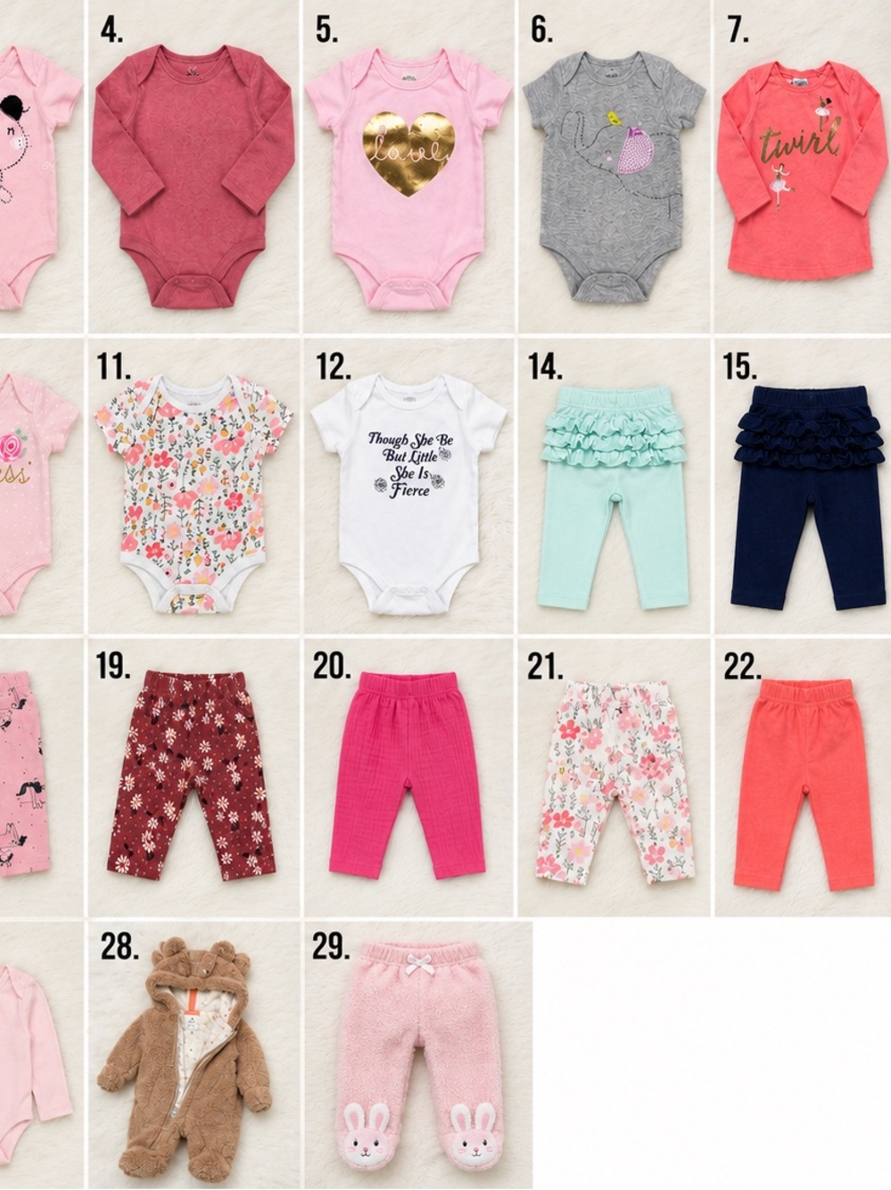 LOT Carter's Pink Heart Gold Metallic Short Onesie/ 0-3mo Gerber